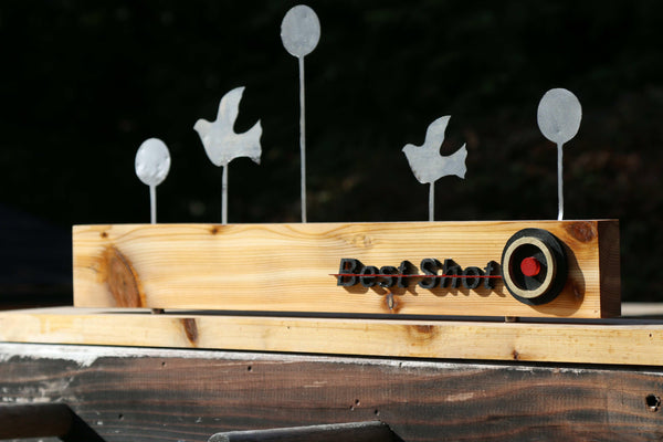 Steel Plated Wooden Target that Transforms to Home Decor