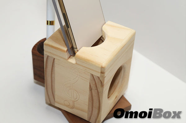 ResonanceCube - Wooden Phone Sound Amplifier Box